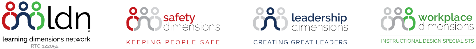 All LDN logos LDN logo, Safety Dimensions Logo, Leadership Dimensions Logo, Workplace Dimensions Logo
